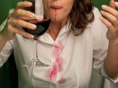 Red Wine Stain on White Blouse